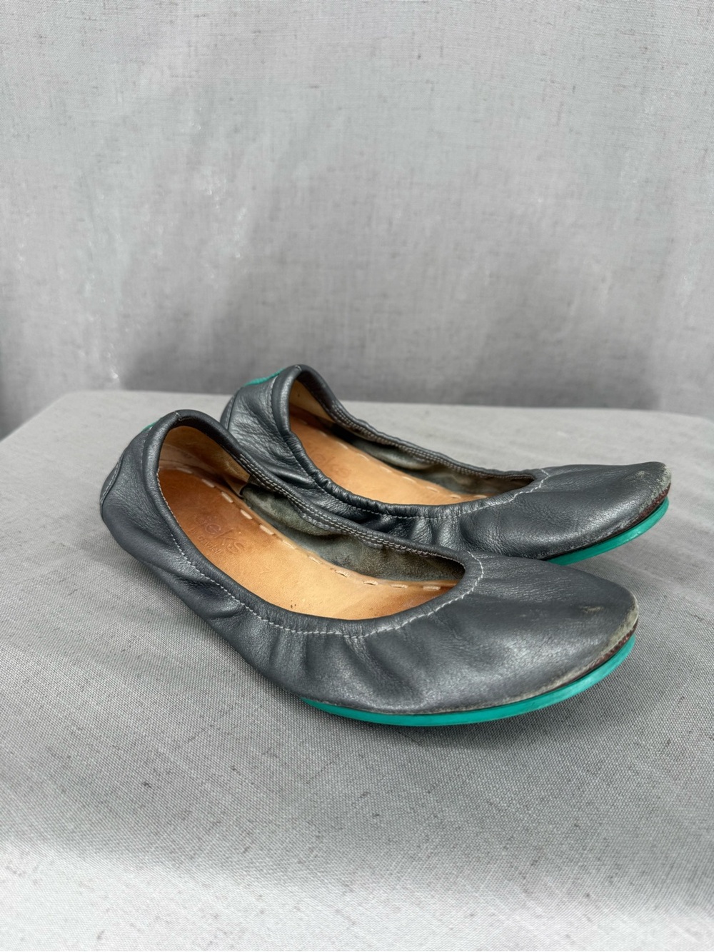 Tieks by Gavrieli Silver Grey Leather Ballet Flats Size 7